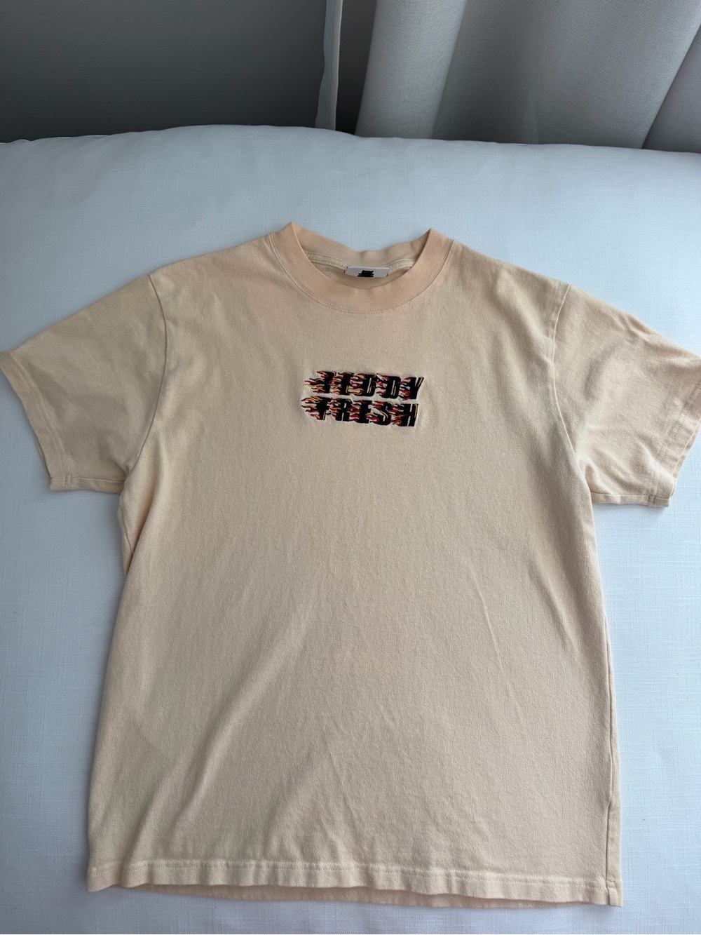 Teddy Fresh Cream Graphic Flame Logo Tee